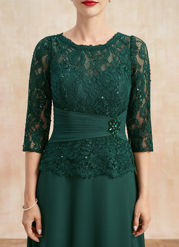 Robe Élégante En Dentelle Verte - gallery 6