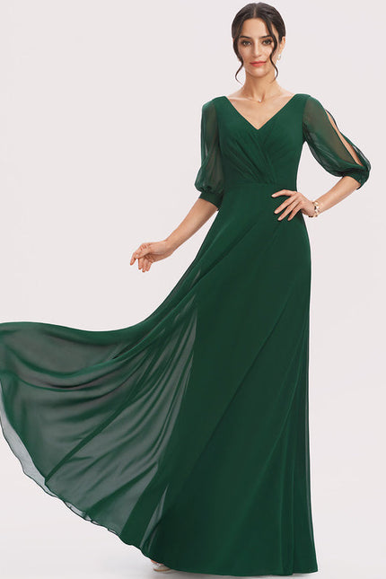 Robe Demoiselle D'Honneur Volants Verts