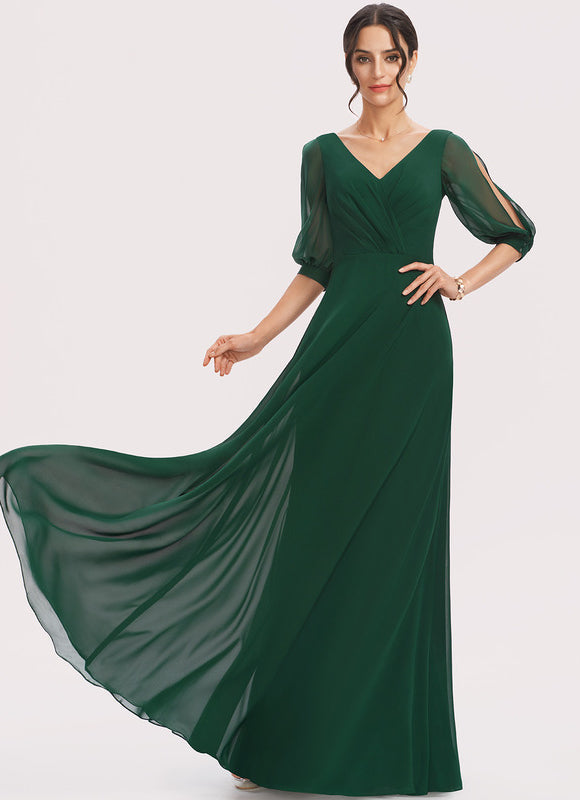 Robe Demoiselle D'Honneur Volants Verts