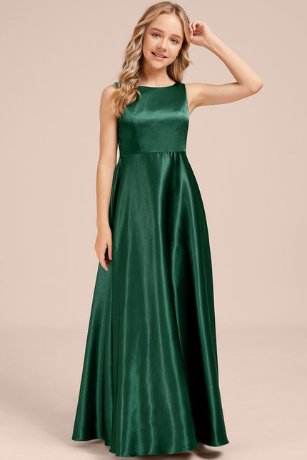 Robe Satin Vert Bouteille - gallery 1