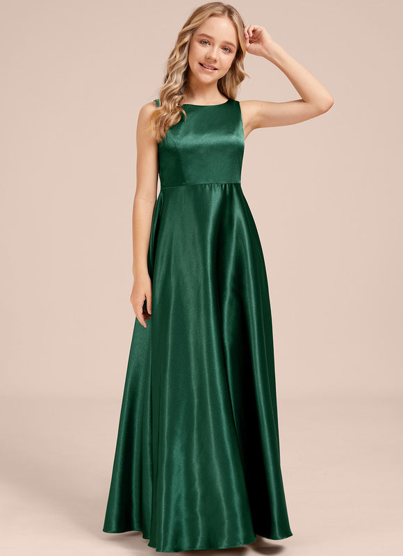 Robe Satin Vert Bouteille - gallery 1