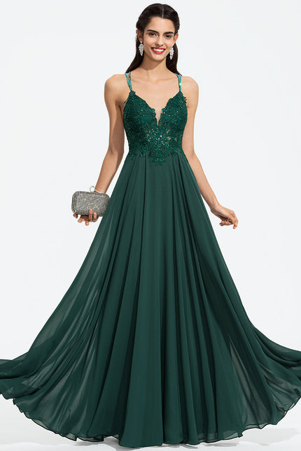 Robe Bal Émeraude Élégante Fluide - gallery 6