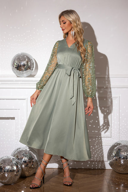 Robe Vert D'Eau Satin - gallery 3