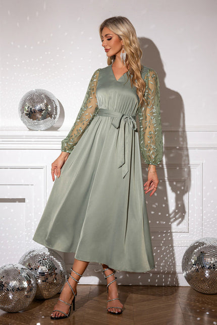 Robe Vert D'Eau Satin - gallery 3