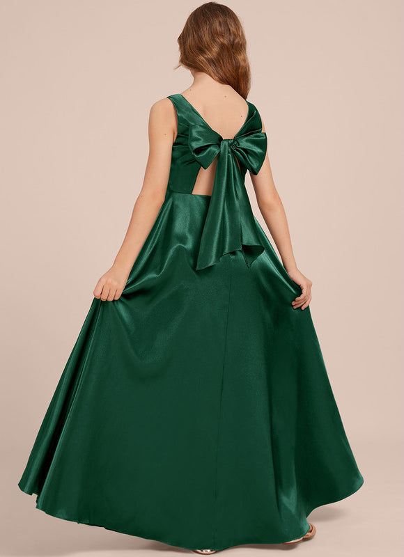 Robe Satin Vert Bouteille - gallery 4