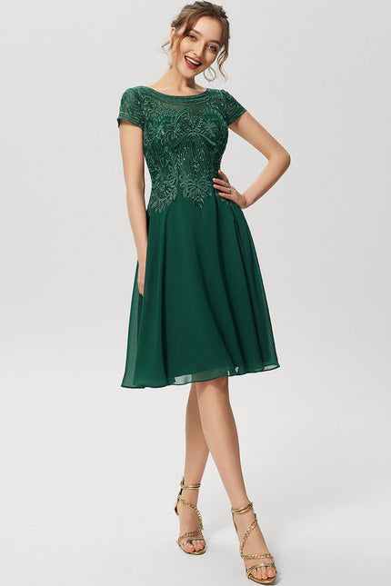 Robe De Soirée Dentelle Verte - gallery 3
