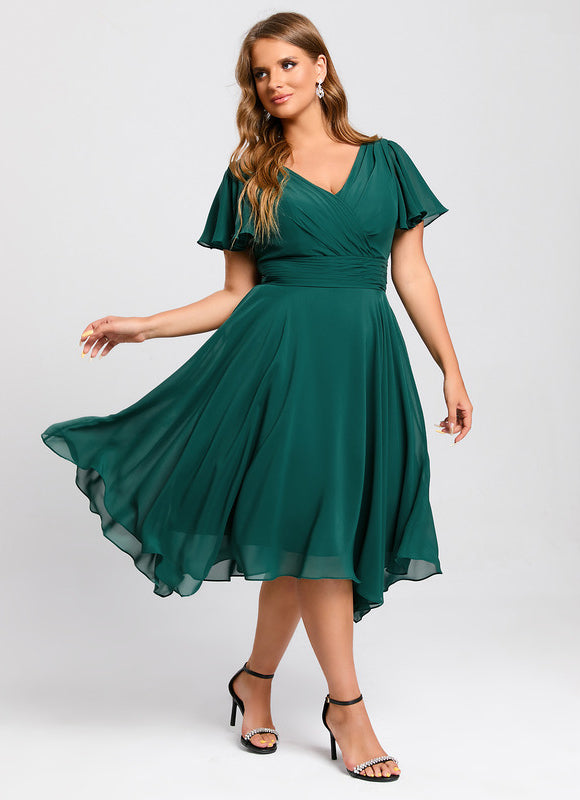 Robe Longue Vert D'Eau Dentelle - gallery 8