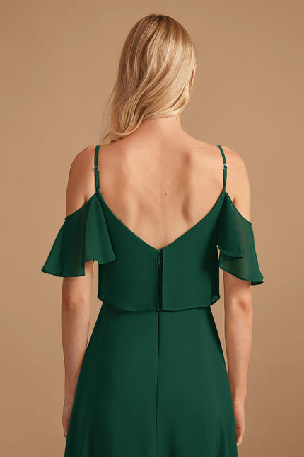 Robe Demoiselle D'Honneur Volants Verts - gallery 5