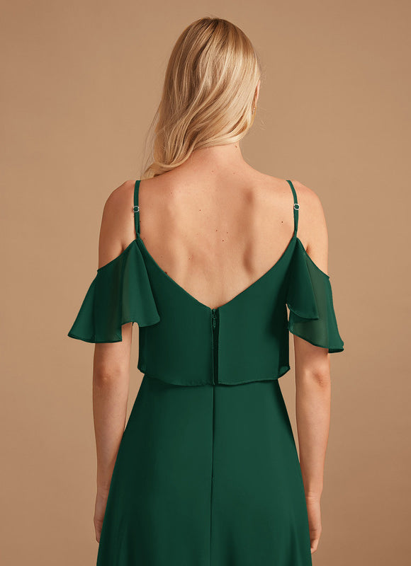 Robe Demoiselle D'Honneur Volants Verts - gallery 5