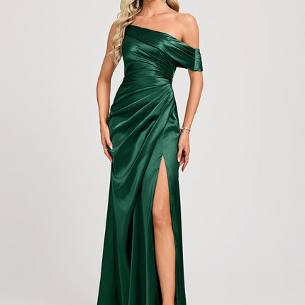 Robe Longue Asymétrique Verte