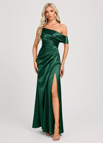 Robe Longue Asymétrique Verte