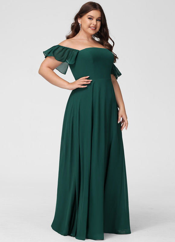 Robe Longue Vert Émeraude À Fente - gallery 9