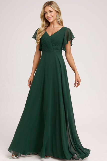 Robe Demoiselle D'Honneur Volants Verts - gallery 4