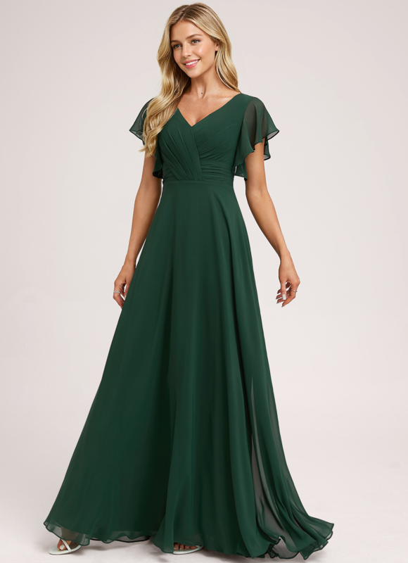 Robe Demoiselle D'Honneur Volants Verts - gallery 4