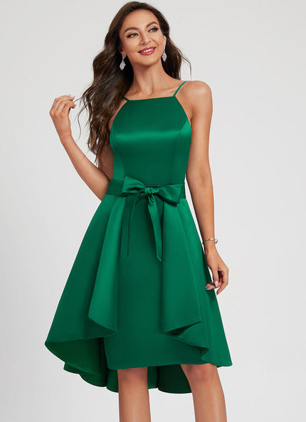 Robe Longue Verte À Volants Scintillants