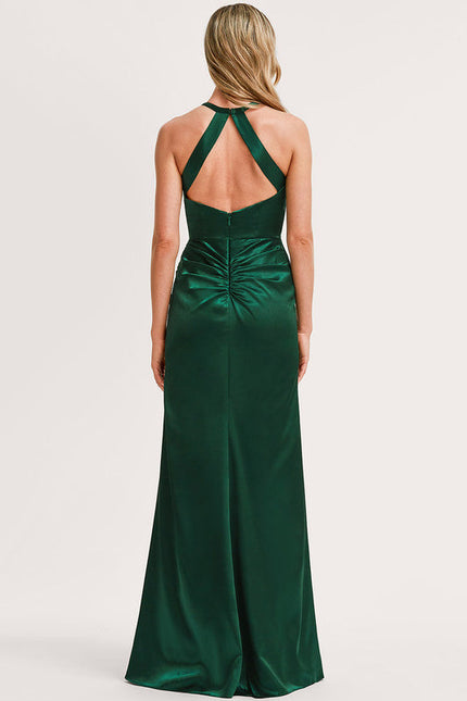 Robe Vert Kaki Satin - gallery 4