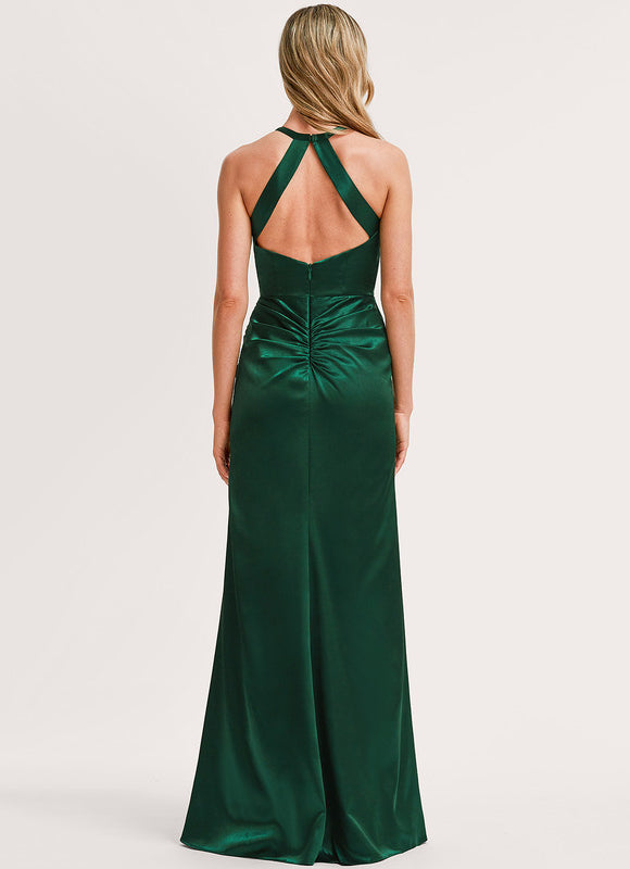 Robe Vert Kaki Satin - gallery 4