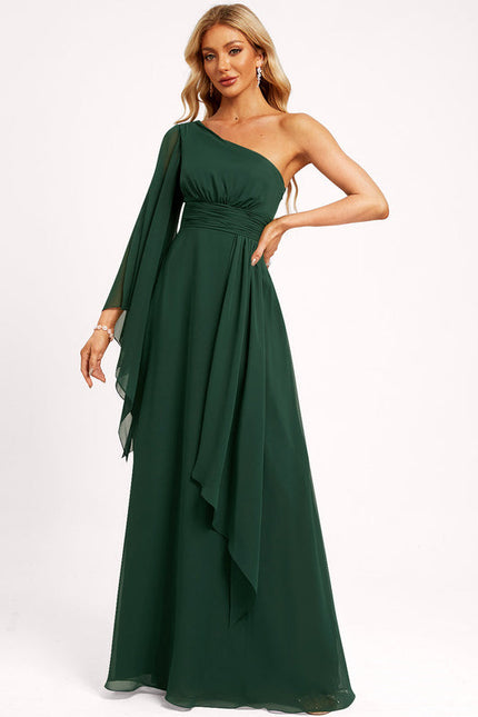 Robe Longue Vert Sapin Élégante - gallery 1