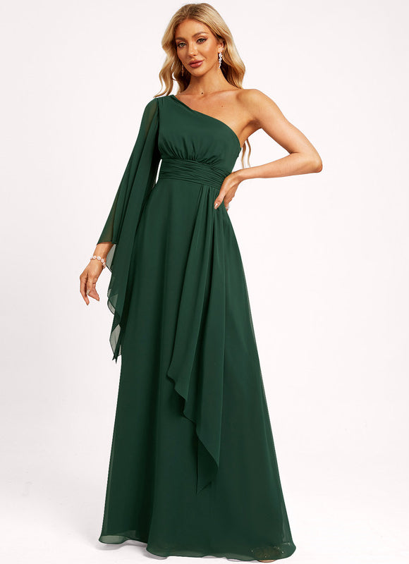 Robe Longue Vert Sapin Élégante - gallery 1