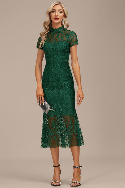 Robe Élégante Dentelle Verte Chic - gallery 2