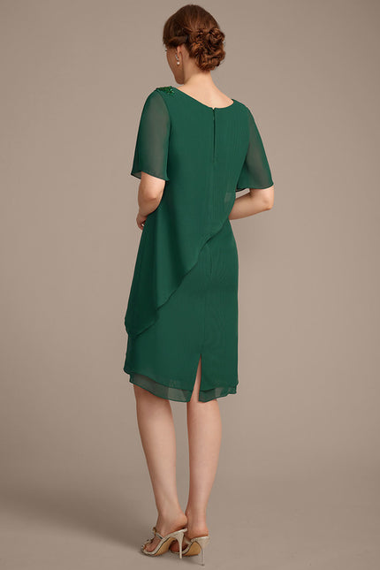 Robe Chic Mousseline Vert Élégant - gallery 5