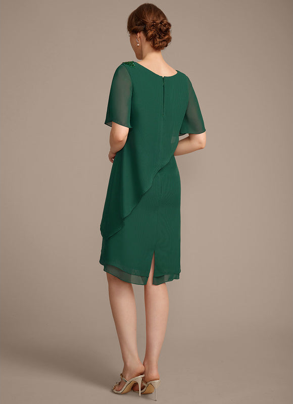 Robe Chic Mousseline Vert Élégant - gallery 5