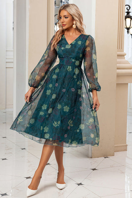 Robe Midi Organza Fleurs Délicates - gallery 4