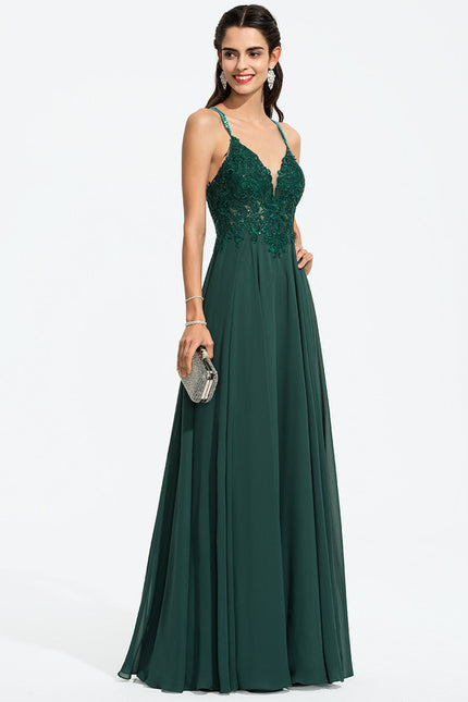 Robe Bal Émeraude Élégante Fluide - gallery 8