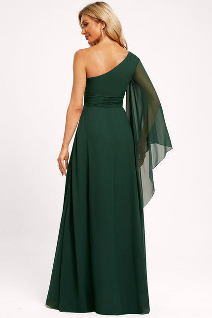 Robe Longue Vert Sapin Élégante - gallery 3