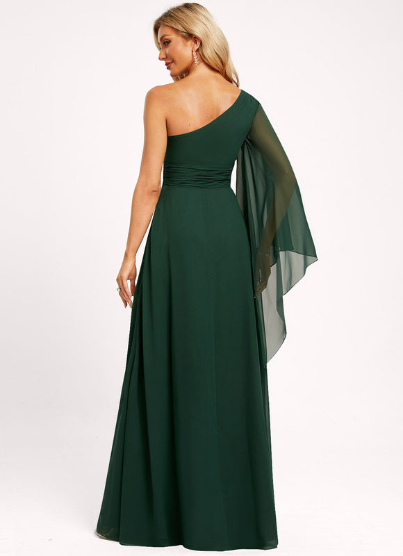Robe Longue Vert Sapin Élégante - gallery 3