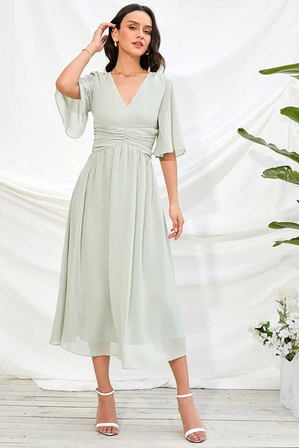 Robe De Demoiselle D'Honneur Vert Olive