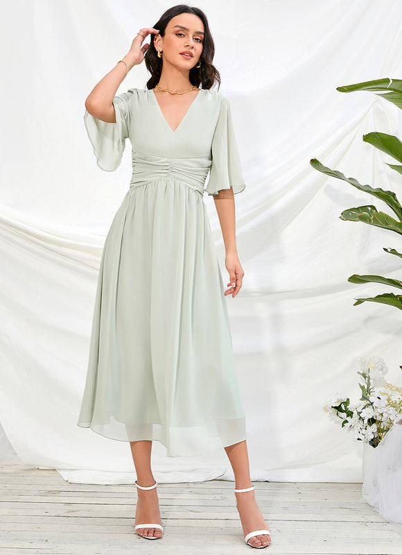 Robe De Demoiselle D'Honneur Vert Olive