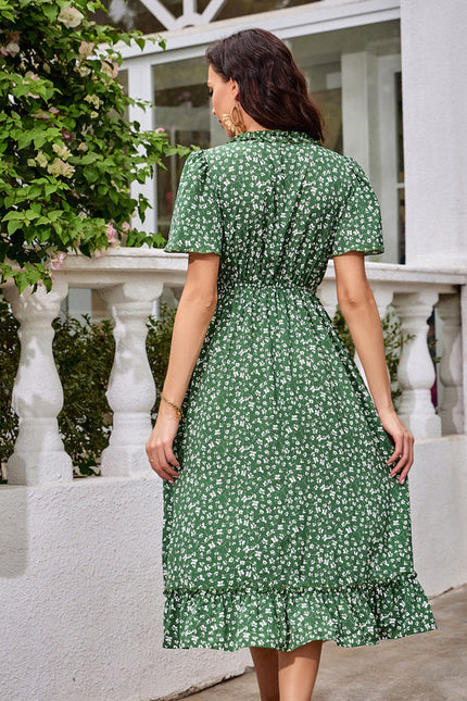 Robe Midi Florale Chic Verte - gallery 3