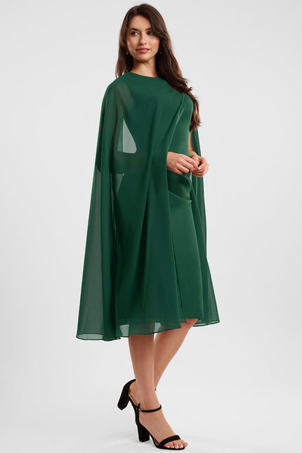 Robe Chic Mousseline Vert Émeraude - gallery 2