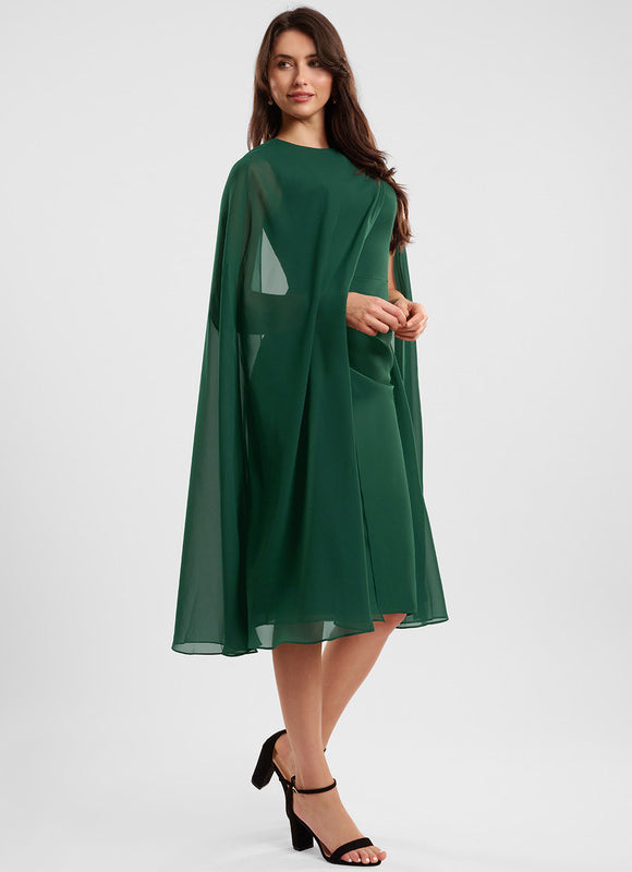 Robe Chic Mousseline Vert Émeraude - gallery 2