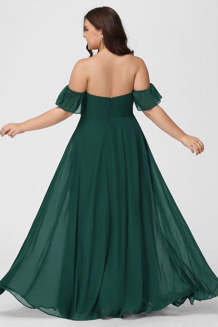 Robe Longue Vert Émeraude À Fente - gallery 8