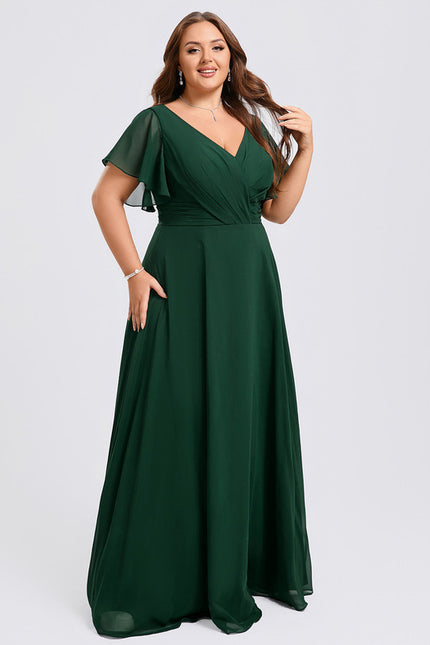 Robe Demoiselle D'Honneur Volants Verts - gallery 6