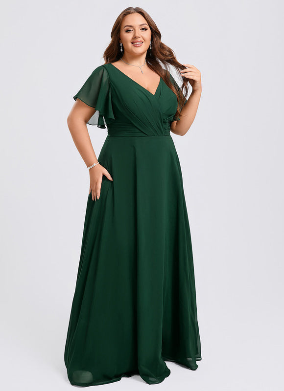 Robe Demoiselle D'Honneur Volants Verts - gallery 6