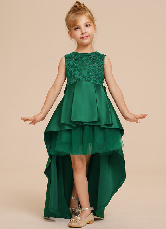 Robe Enfant Chic Asymétrique Verte