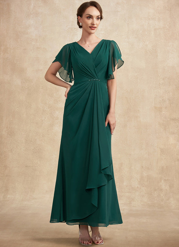 Robe Fluide Chic Col V Émeraude - gallery 3