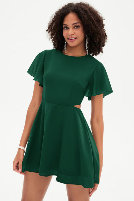 Robe Cocktail Vert Canard - gallery 6