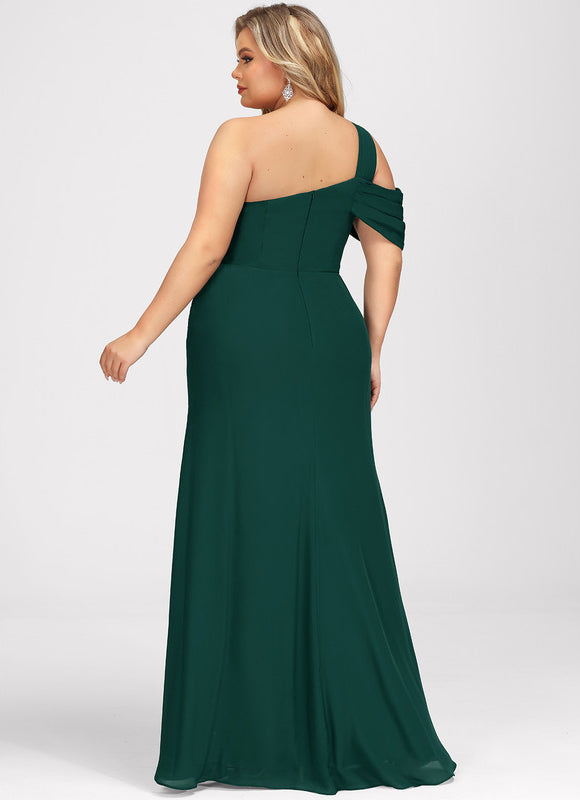 Robe Élégante Asymétrique À Volants - gallery 8