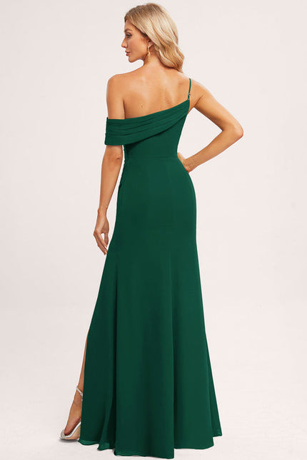 Robe Longue Vert Émeraude Fendue - gallery 7