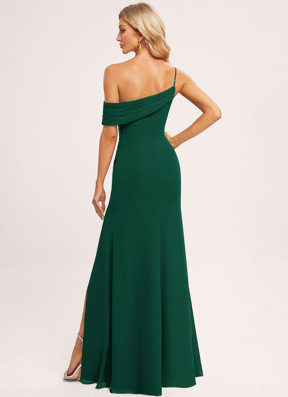 Robe Longue Vert Émeraude Fendue - gallery 7