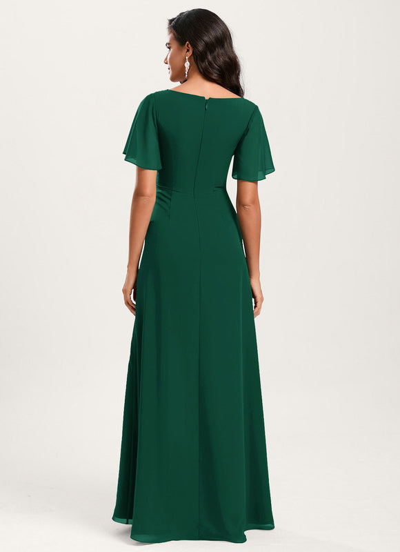 Robe Demoiselle D'Honneur Volants Verts - gallery 2