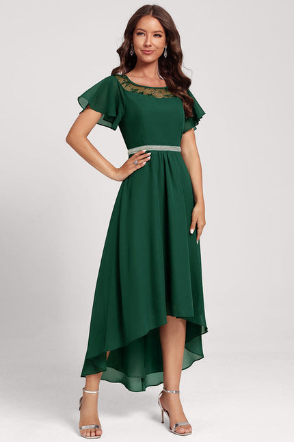Robe Chic Dentelle Verte Fluide - gallery 1