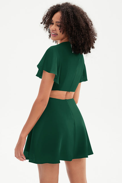 Robe Cocktail Vert Canard - gallery 4