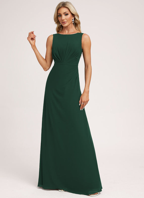 Robe Élégante Vert Foncé Fluide - gallery 2