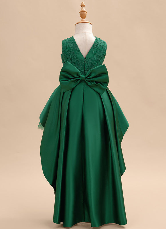 Robe Enfant Chic Asymétrique Verte - gallery 4