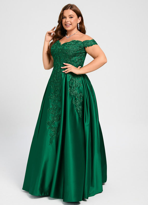 Robe De Bal Verte Satinée - gallery 6